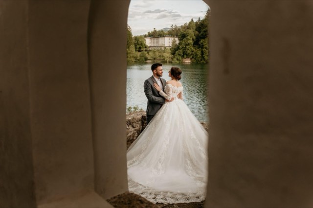 D & M Lake Bled Island Church wedding