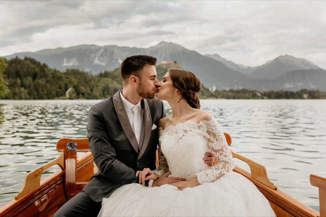 D & M Lake Bled Island Church wedding