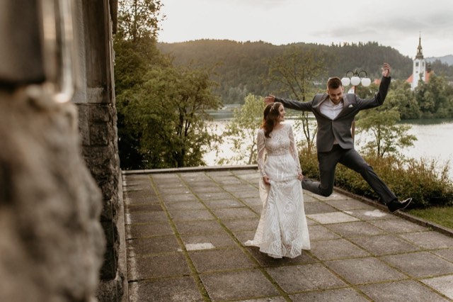 D & M Lake Bled Island Church wedding