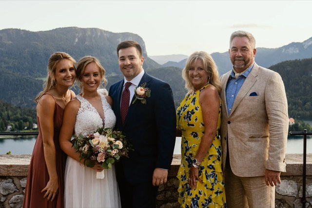 J & C Lake Bled Island Church wedding