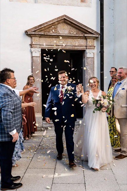 J & C Lake Bled Island Church wedding