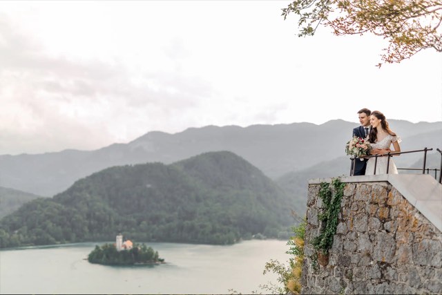 K & V Lake Bled Town Hall wedding