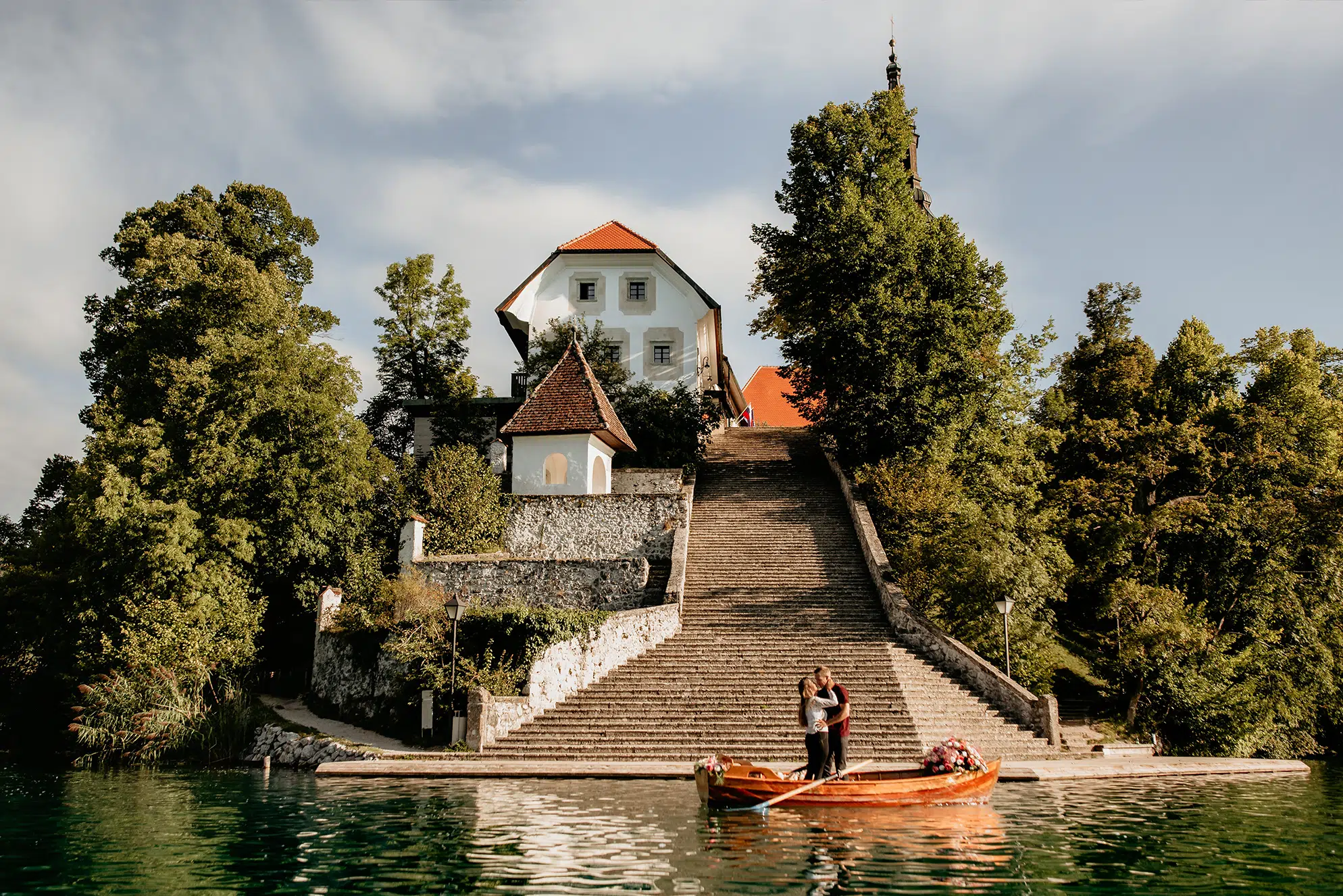 Flowers and décor for a Lake Bled proposal