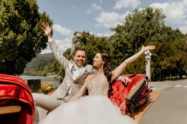 T & N Lake Bled Island Church wedding