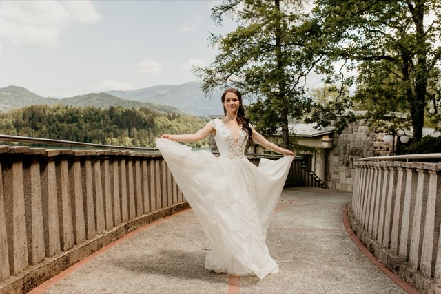T & N Lake Bled Island Church wedding