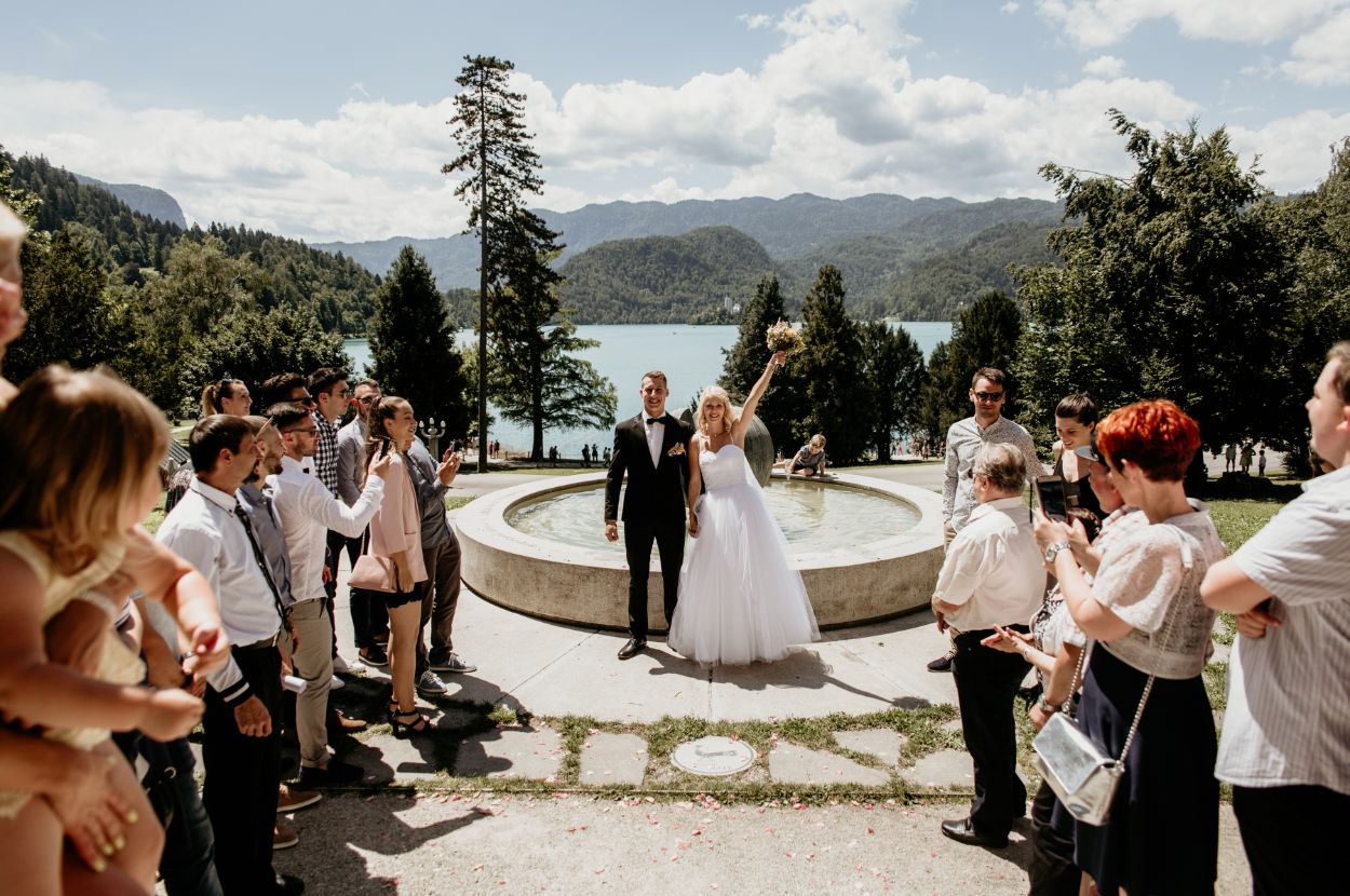 Lake Bled Town Hall wedding